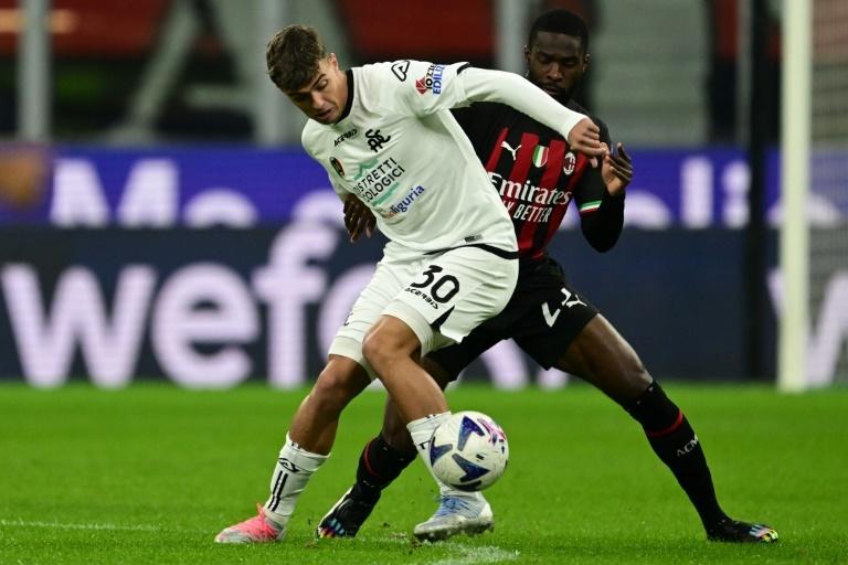 Paolo Maldini's son Daniel scores for Spezia versus Milan