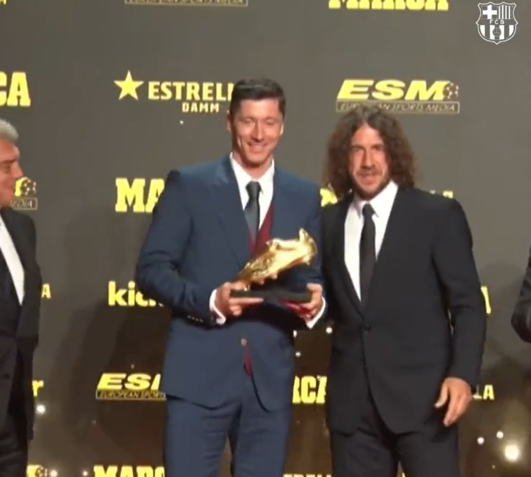 Puyol gave Lewandowski his second Golden Boot