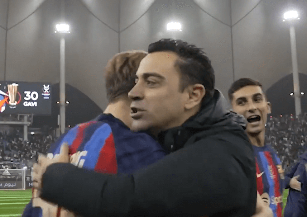 VIDEO: Behind the scenes as Xavi celebrates Super Cup win