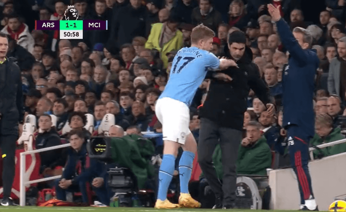 Arteta and De Bruyne's scuffle similar to Guardiola-Ronaldo