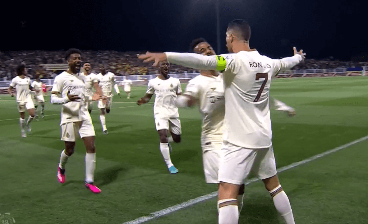 Ronaldo scoring for fun; first-half hat-trick