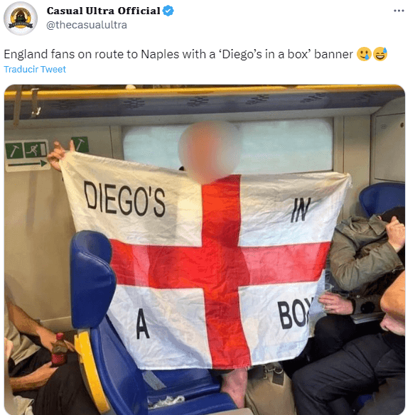 Ultra banned from the Italy-England match for an offensive message to Maradona: "Diego is in a box"