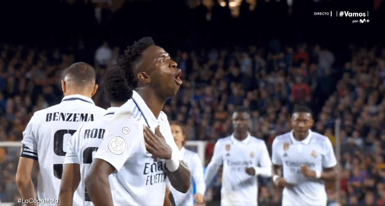 Vinicius angers Barca fans after celebrating like Ronaldo