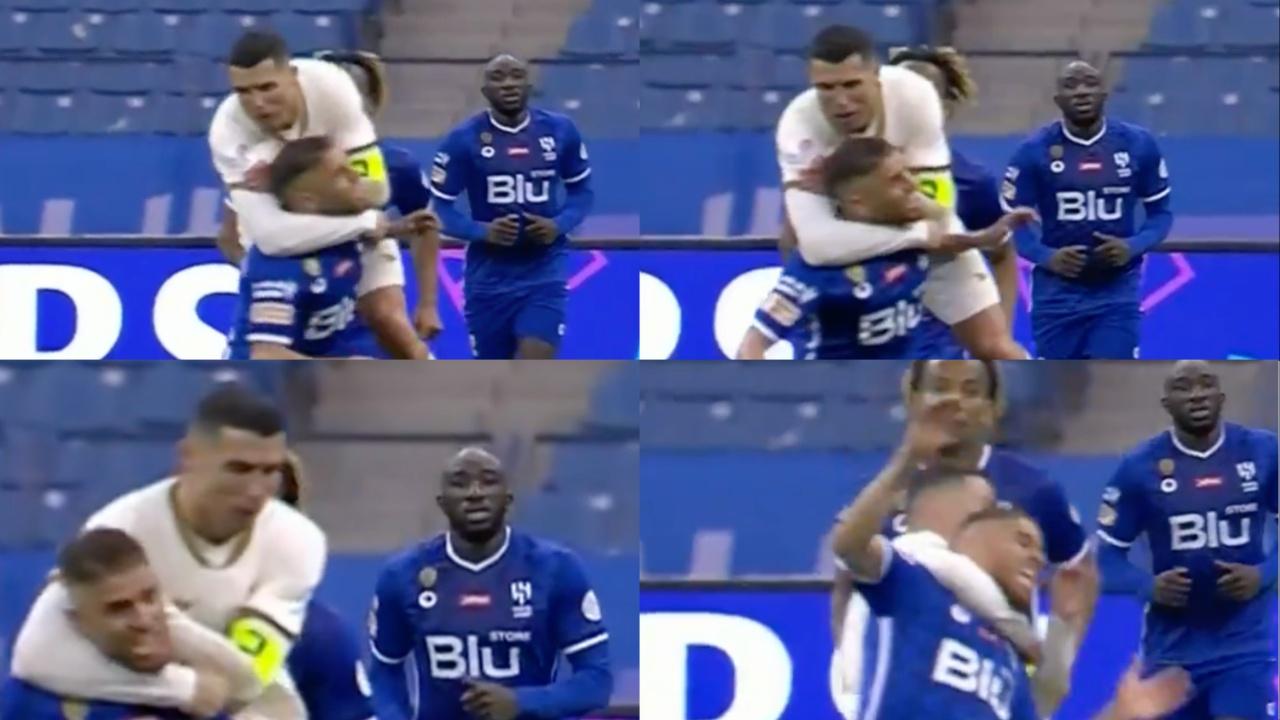 Ronaldo puts opponent in headlock and makes obscene gesture after hearing "Messi, Messi"