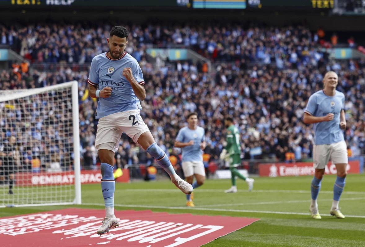 Mahrez hat trick fires Man City into FA Cup final