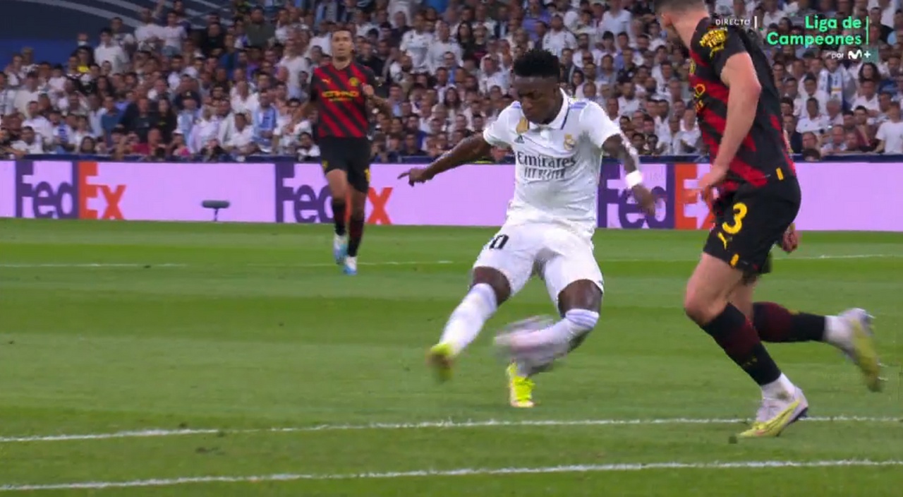 GOAL: Vinicius' thunderbolt puts Madrid ahead at Man City