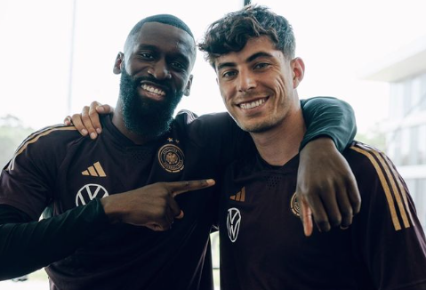 Rudiger thrills Madrid fans with photo with Havertz