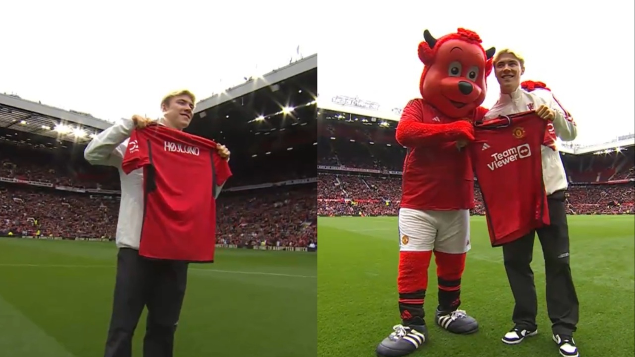 Man Utd unveil Hojlund at Old Trafford