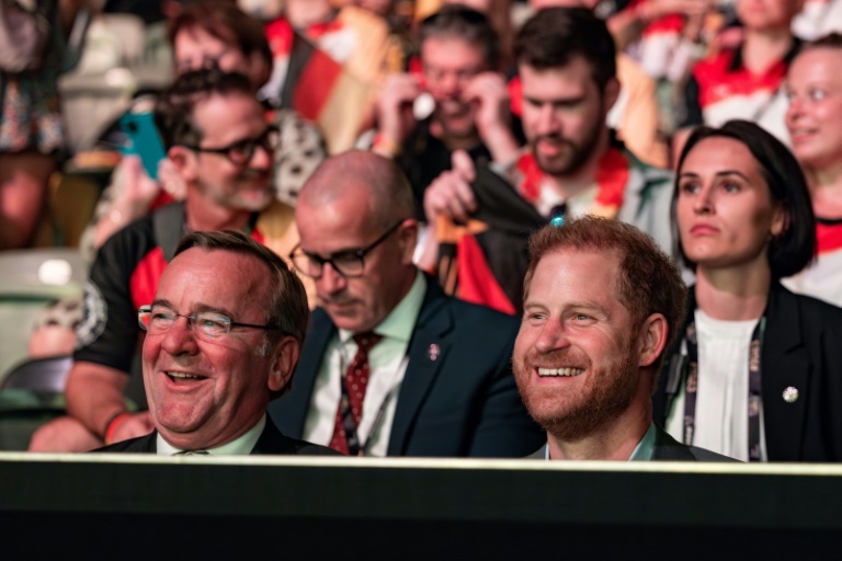 Britain's Prince Harry loses penalty shootout to German politican on TV