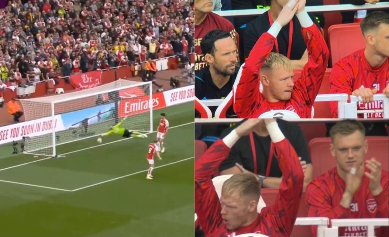 Ramsdale applauded a save from Raya, who has taken his place at Arsenal