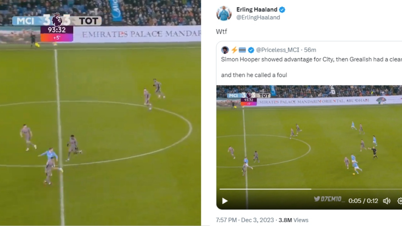 Haaland breaks silence after Hooper's baffling 94th minute decision vs Spurs