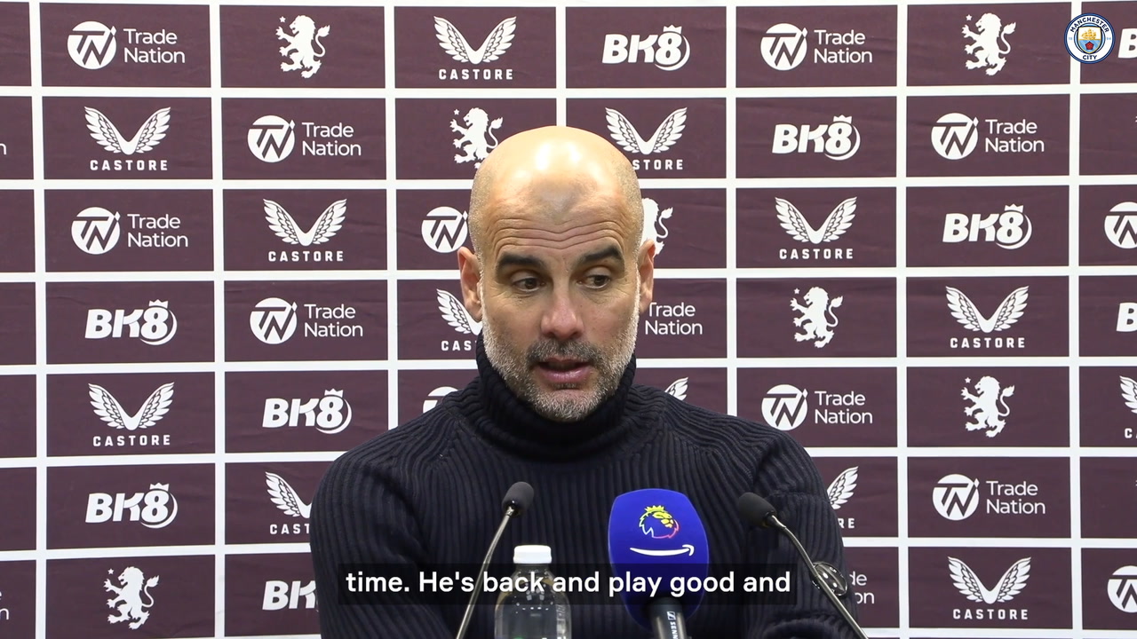 VIDEO: Guardiola praises Stones on return, admits Villa were worthy winners