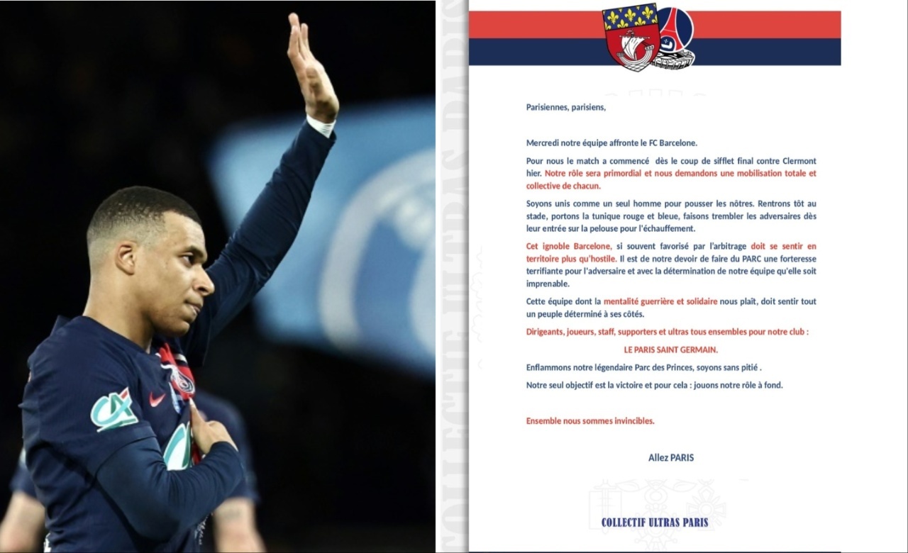 PSG ultras call Barcelona "vile" and "favoured by refereeing"