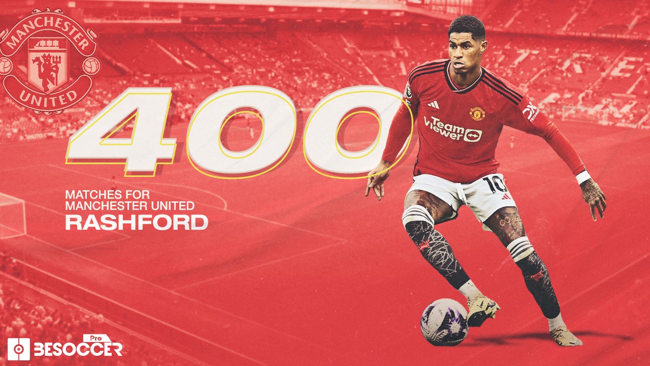 Marcus Rashford reaches 400 appearances for Man Utd