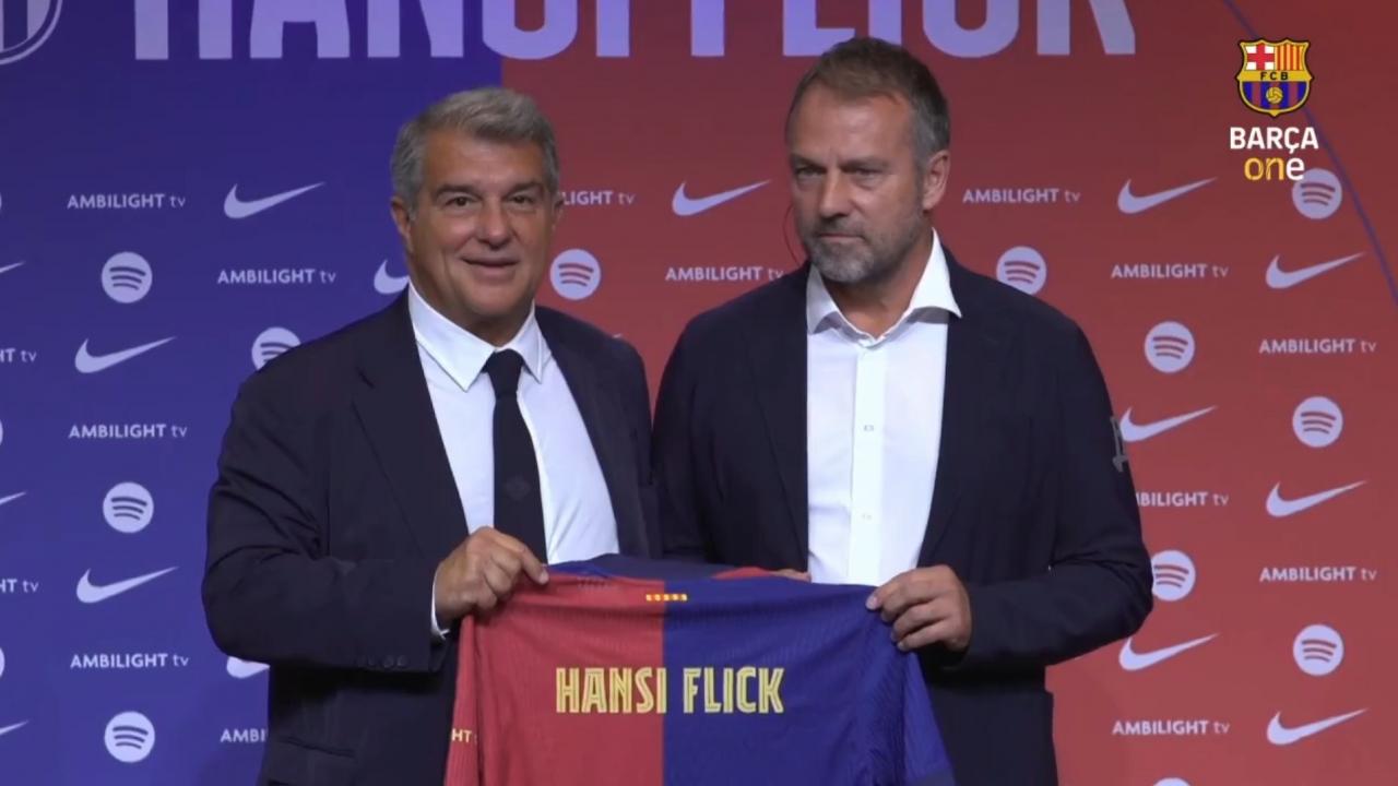 "Barca always want to win trophies and that is why I'm here" - Flick presented as new coach