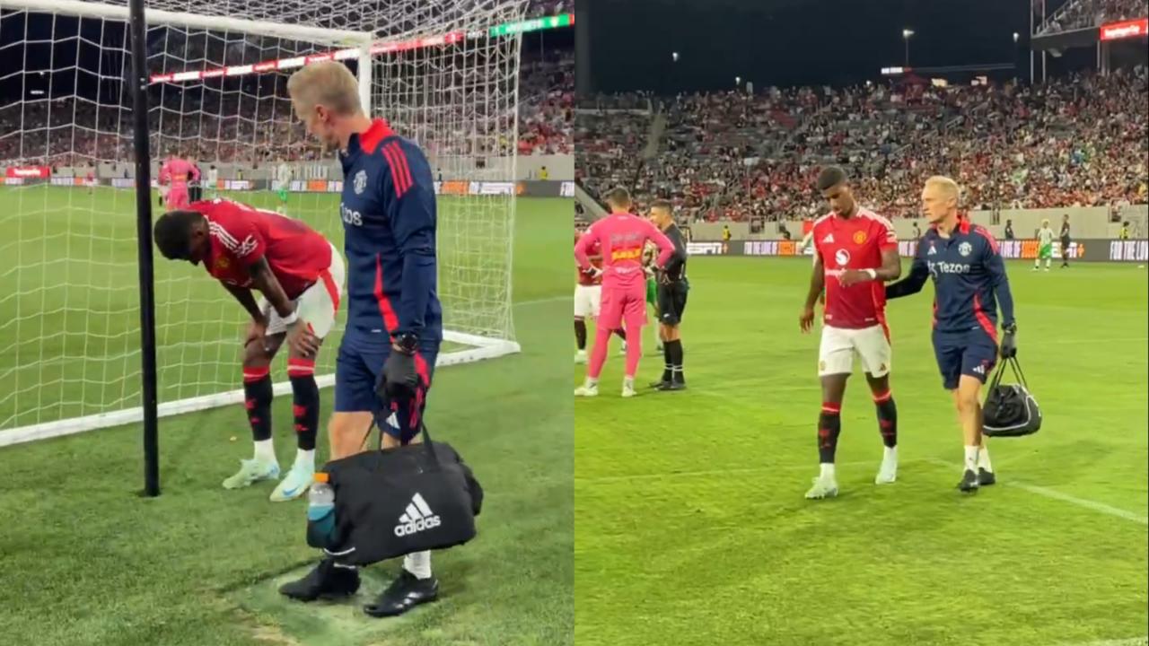 Marcus Rashford forced off injured against Betis following Yoro and Hojlund crocks