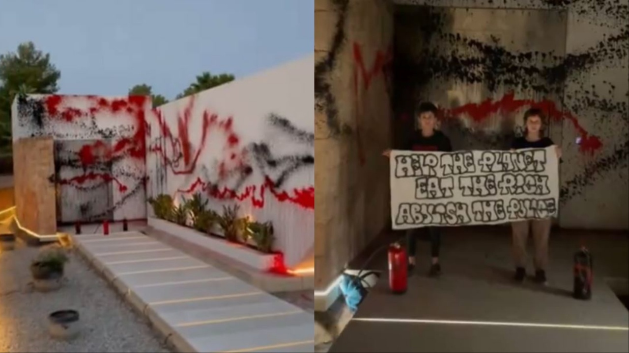 "Help the planet, eat the rich and abolish the police" - Messi's Ibiza home vandalised