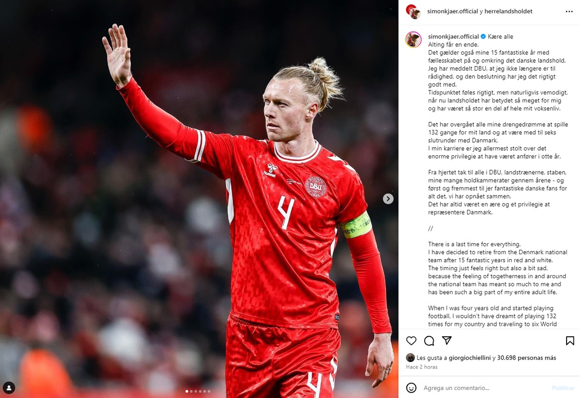 Simon Kjaer retires from international duty