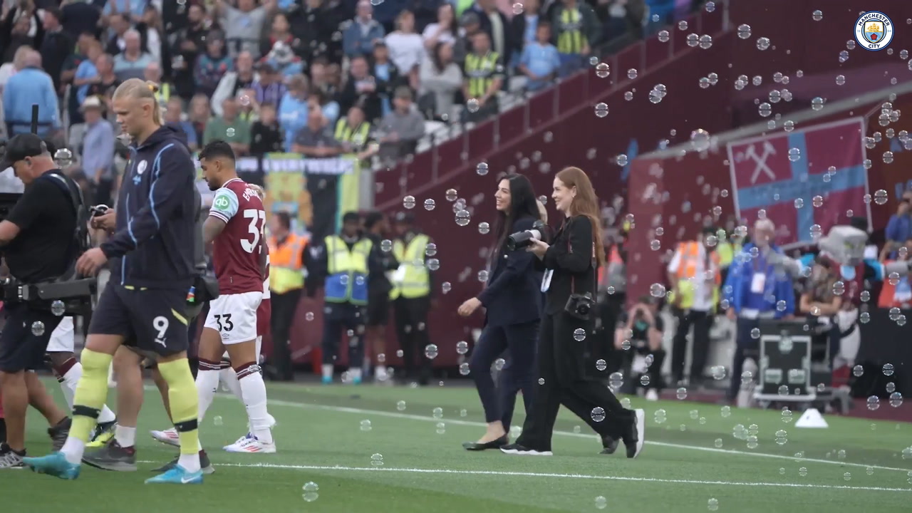 VIDEO: Man City squad celebrate West Ham victory with fans