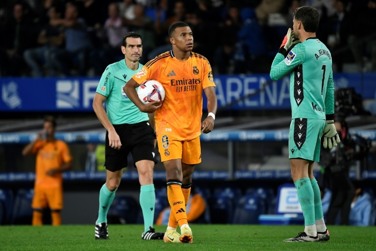 Vinicius, Mbappe penalties help Madrid beat Real Sociedad