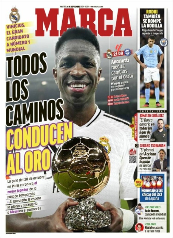 Vinicius Jr has been informed he will win the Ballon d'Or