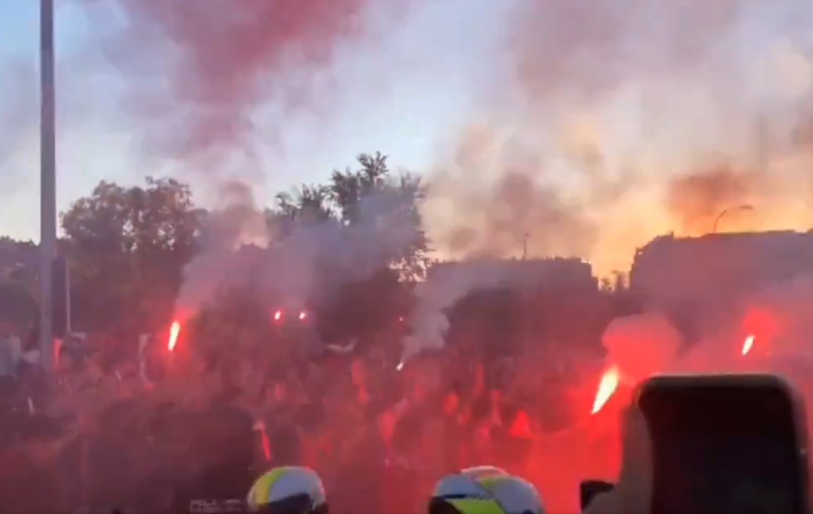 Atletico received a huge welcome from fans ahead of Madrid derby