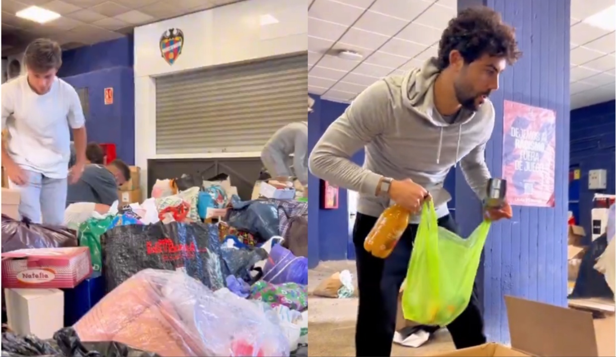 Levante players help those affected by the DANA