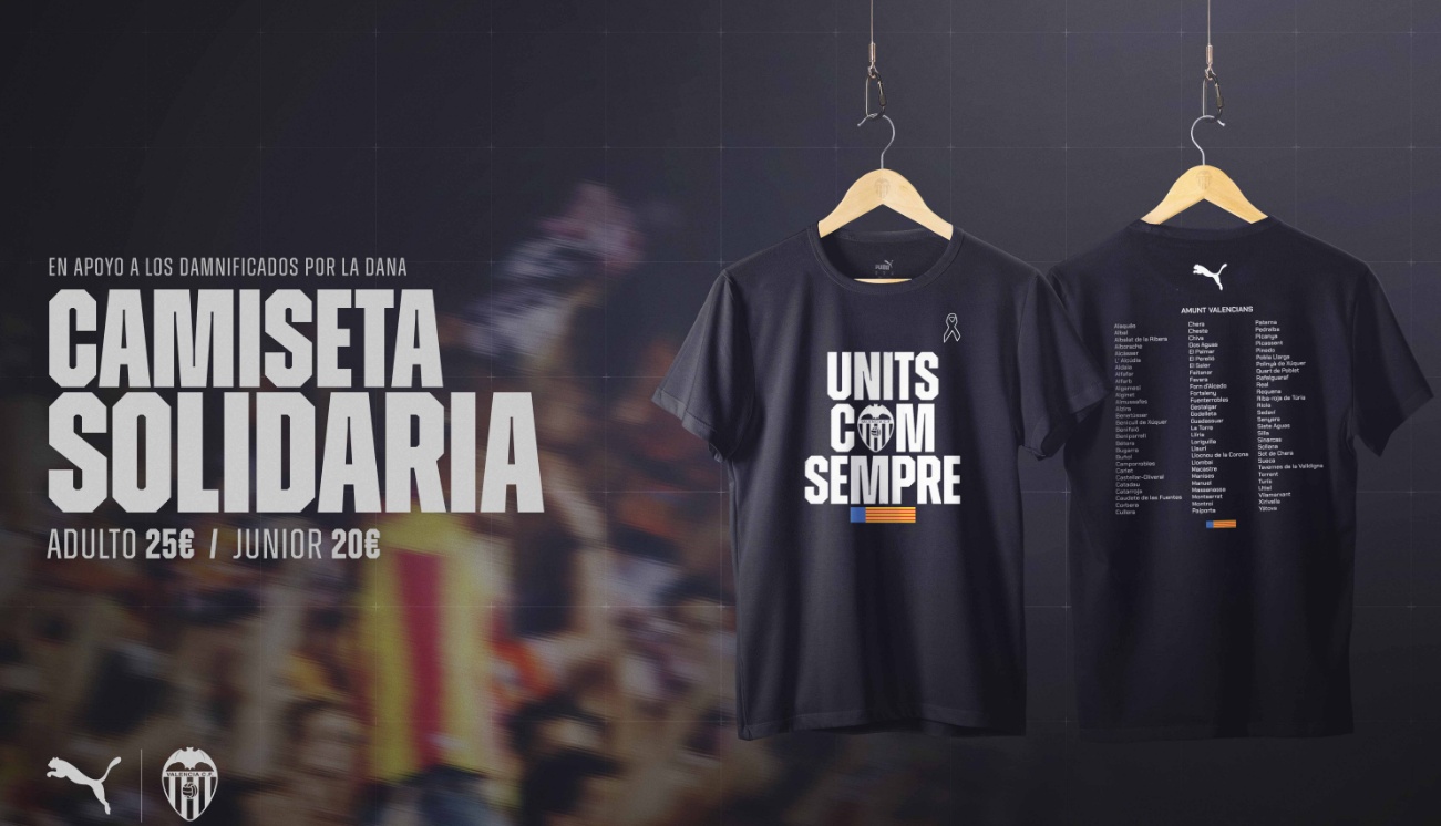 Valencia launch shirt in solidarity with children affected by DANA