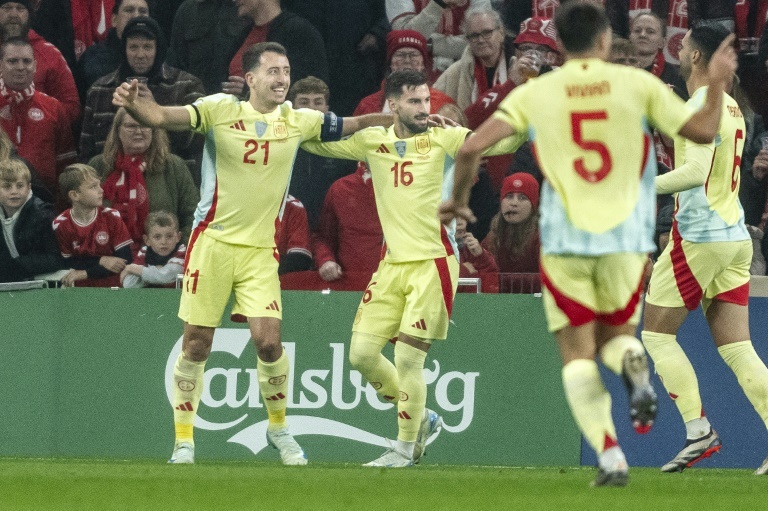 Spain beat Denmark to seal Nations League group win