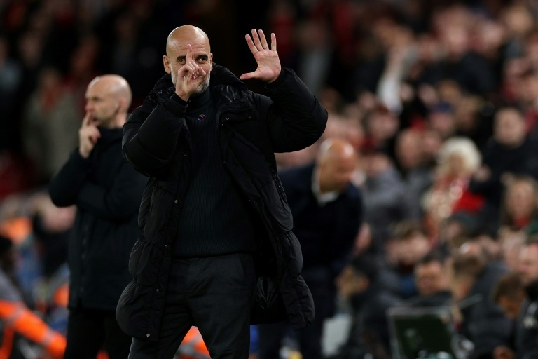 Guardiola hits back 'six' gesture to 'sacked in the morning' chants