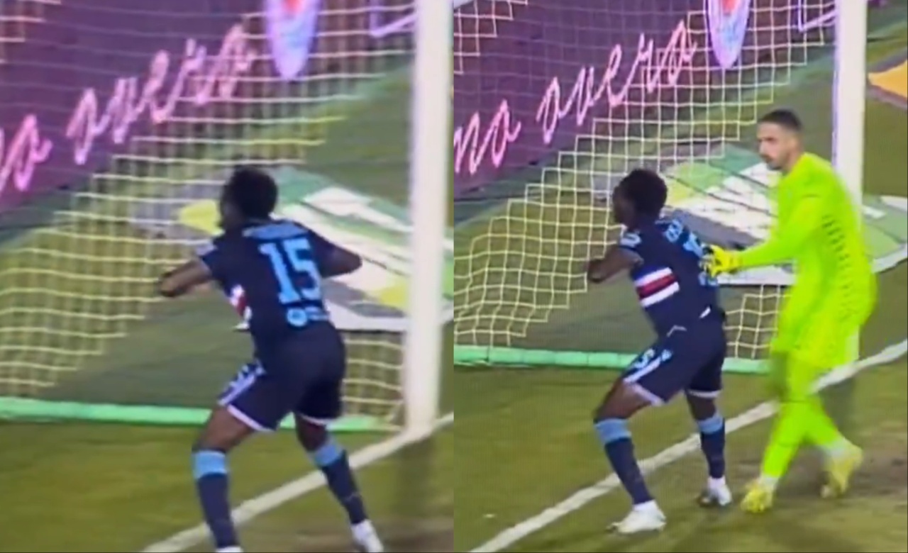 Sampdoria's Nigerian striker Akinsanmiro responds to racist chants with monkey celebration