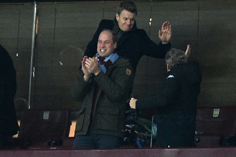 Prince William visits a pub to meet fellow Aston Villa fans