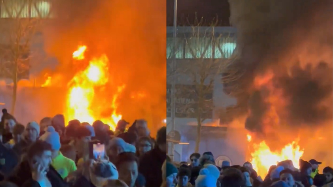 Etihad Stadium surroundings evacuated due to fire ahead of Man City v Brugge