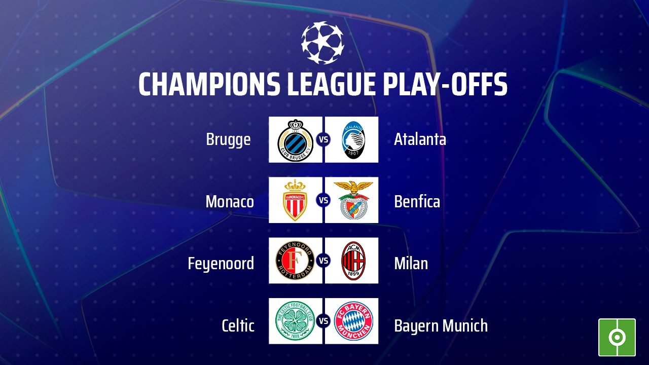 Exciting  Champions League playoffs set for Wednesday night