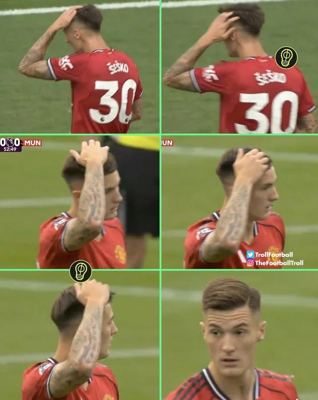Šeško had more touches of his hair than of the ball against Man City.