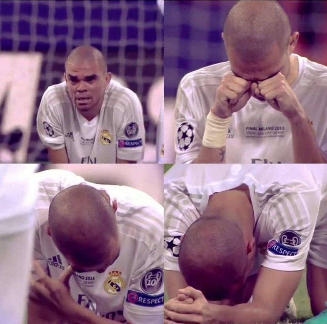 Throwback to the time when Pepe cried because the referee refused to let him kill a player.